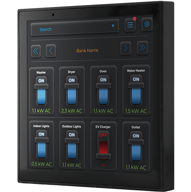 Intercal8 ICL8-EB104 load manager touchscreen display panel with circuit controls